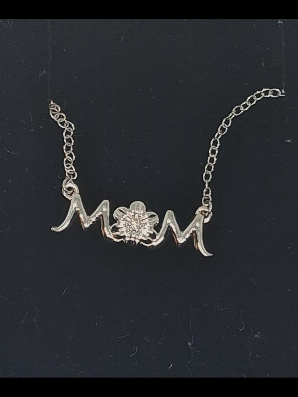 Silver 'Mom' Floral Pendant Necklace - Mom Gift